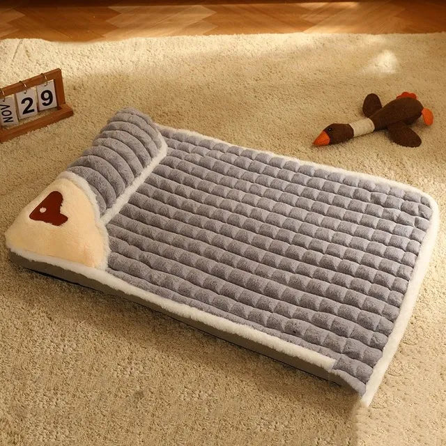 Pet Bed Small & Medium Velvet Plush Machine-Washable Cushion