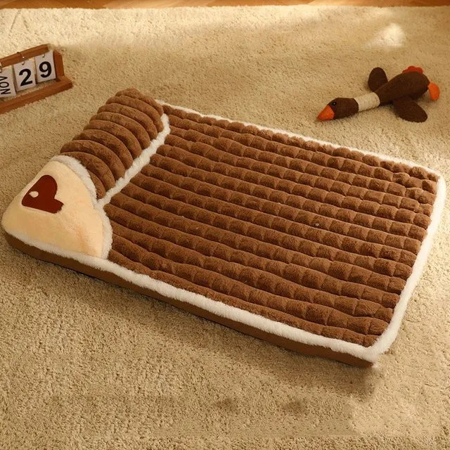Pet Bed Small & Medium Velvet Plush Machine-Washable Cushion