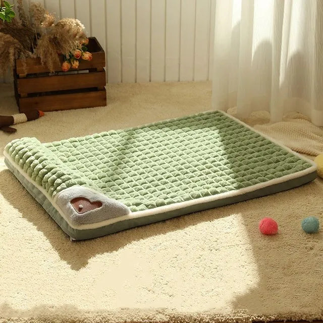 Pet Bed Small & Medium Velvet Plush Machine-Washable Cushion