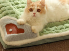 Pet Bed Small & Medium Velvet Plush Machine-Washable Cushion