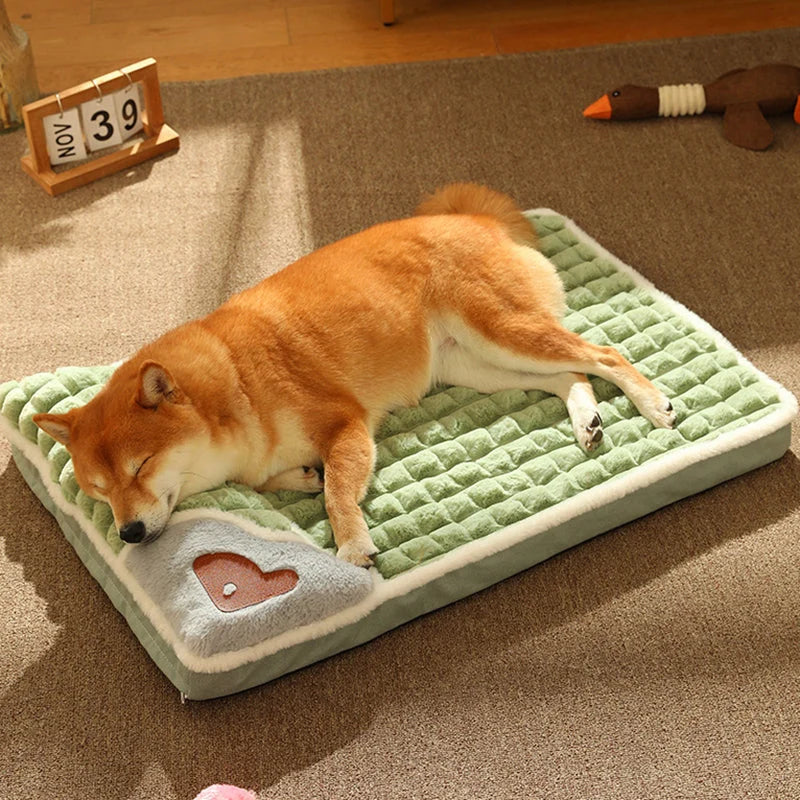 Pet Bed Small & Medium Velvet Plush Machine-Washable Cushion