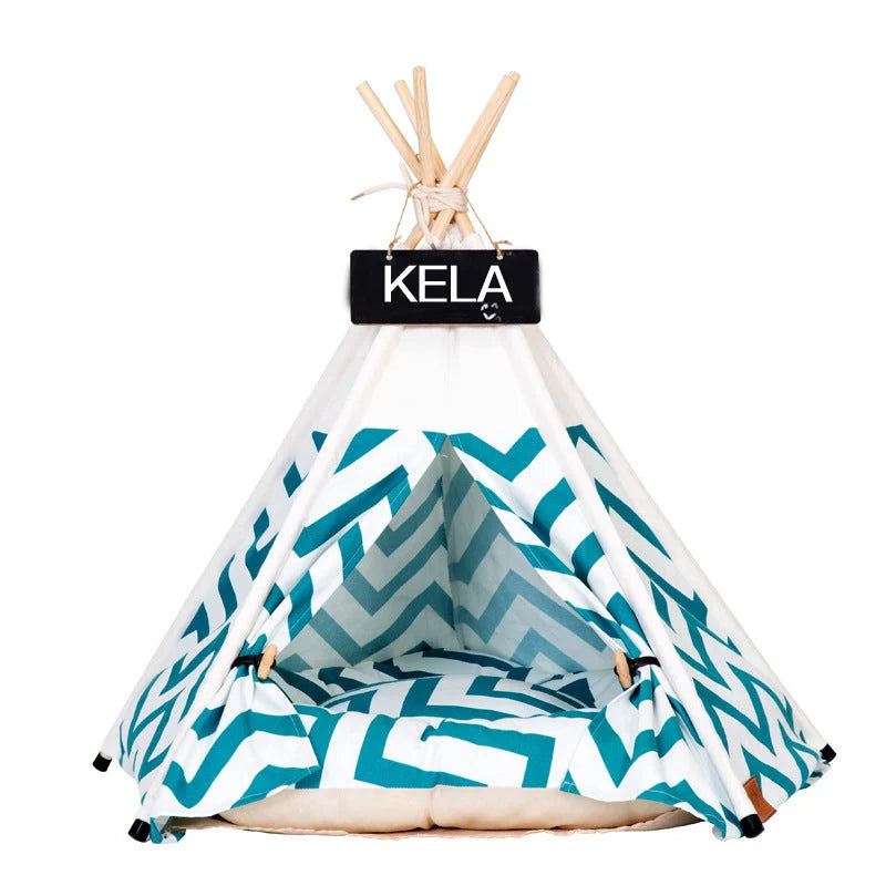 Pet Bed Tent Durable Canvas Removable & Washable Pillow