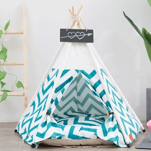 Pet Bed Tent Durable Canvas Removable & Washable Pillow