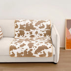 Pet Blanket Cow Print Plush Velvet Non-Slip Bottom
