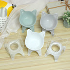 Pet Bowl Cat-Ear Angled Food-Grade Wheat Straw