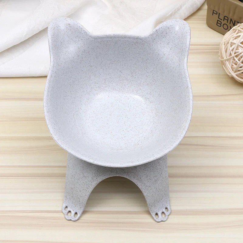 Pet Bowl Cat-Ear Angled Food-Grade Wheat Straw