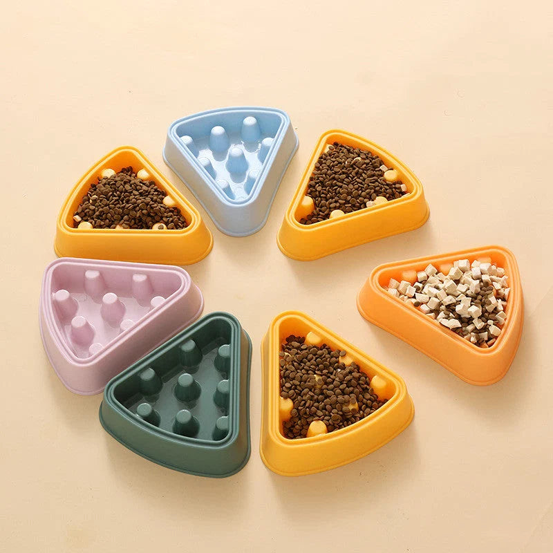 Pet Bowl Slow-Feed Cartoon Pizza Easy-Clean
