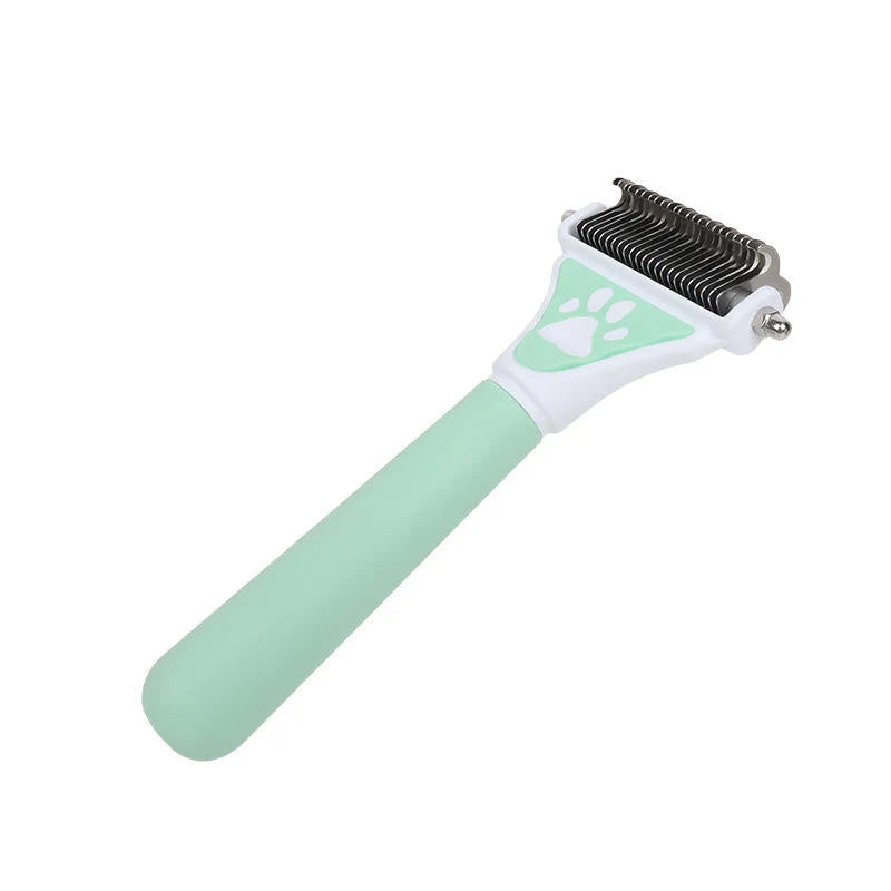 Pet Brush Double-Sided De-Shedding No-Slip Handle