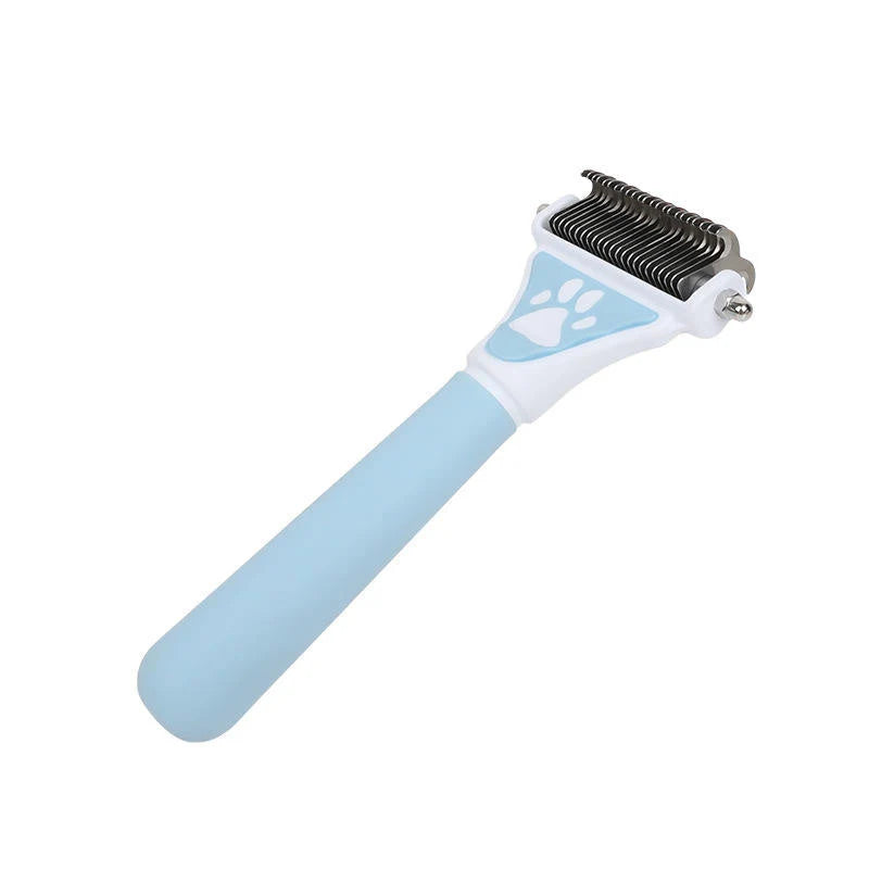 Pet Brush Double-Sided De-Shedding No-Slip Handle
