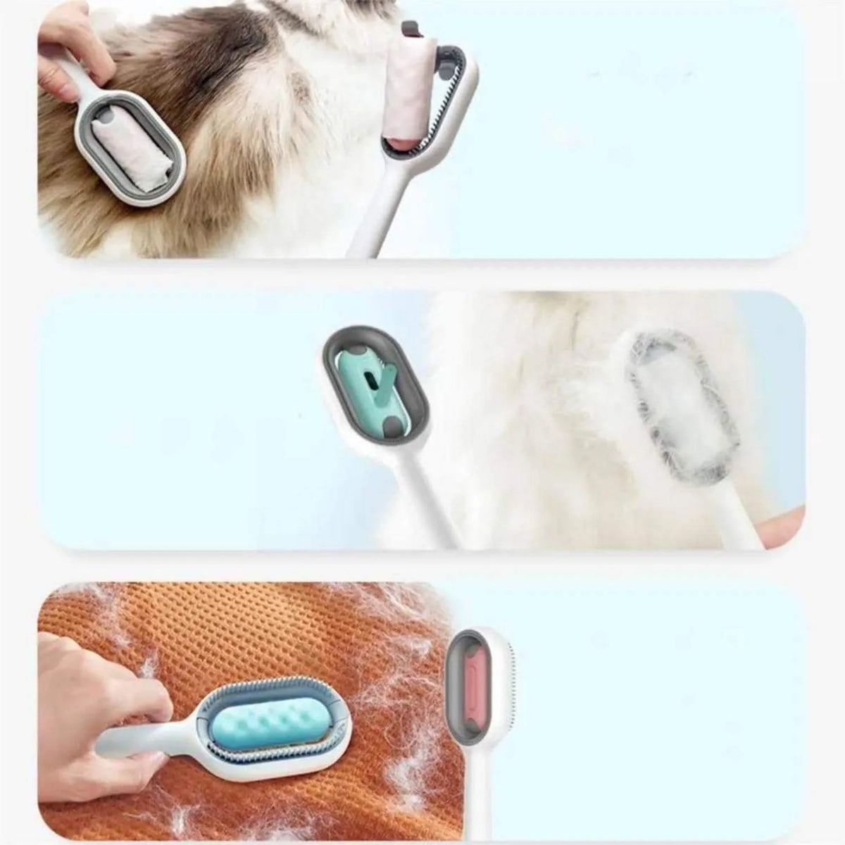 Pet Brush Dual-Action Soft Silicone Water Tank