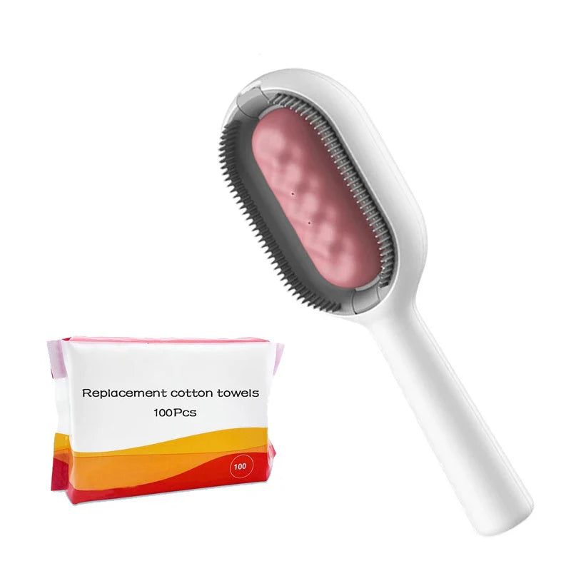 Pet Brush Dual-Action Soft Silicone Water Tank