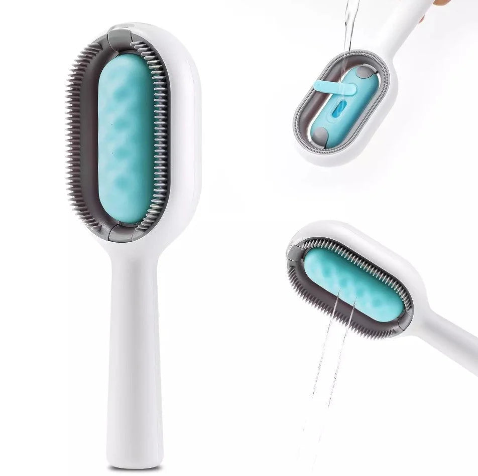 Pet Brush Dual-Action Soft Silicone Water Tank