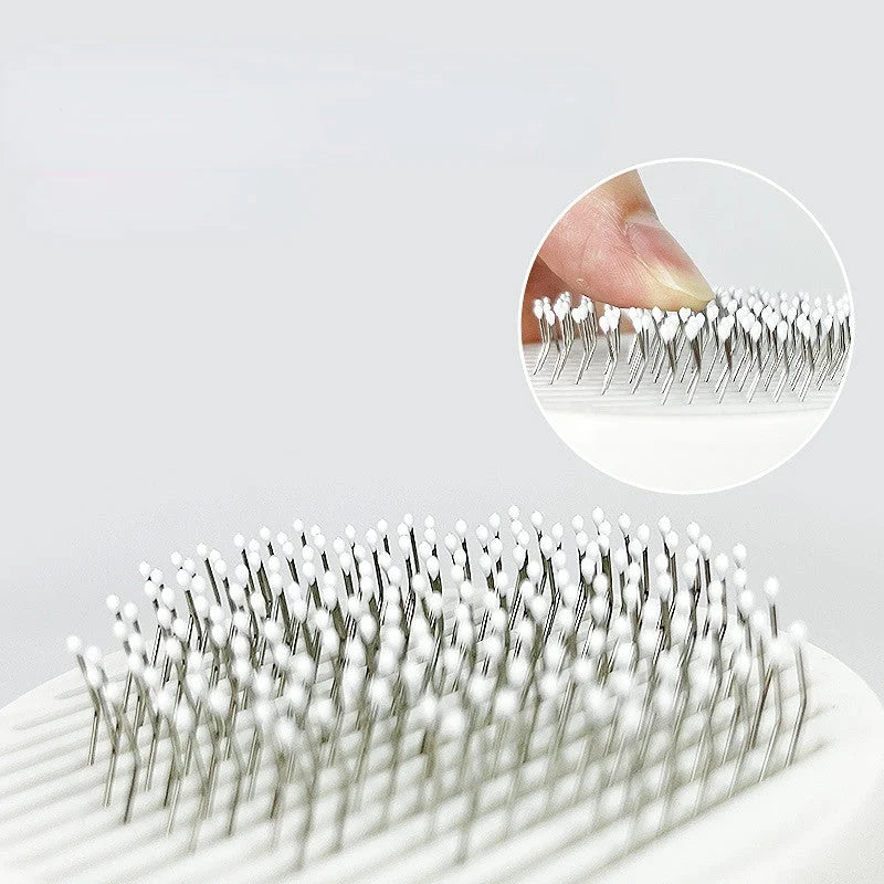 Pet Brush One-Button Self-Cleaning Stainless Steel Bristles