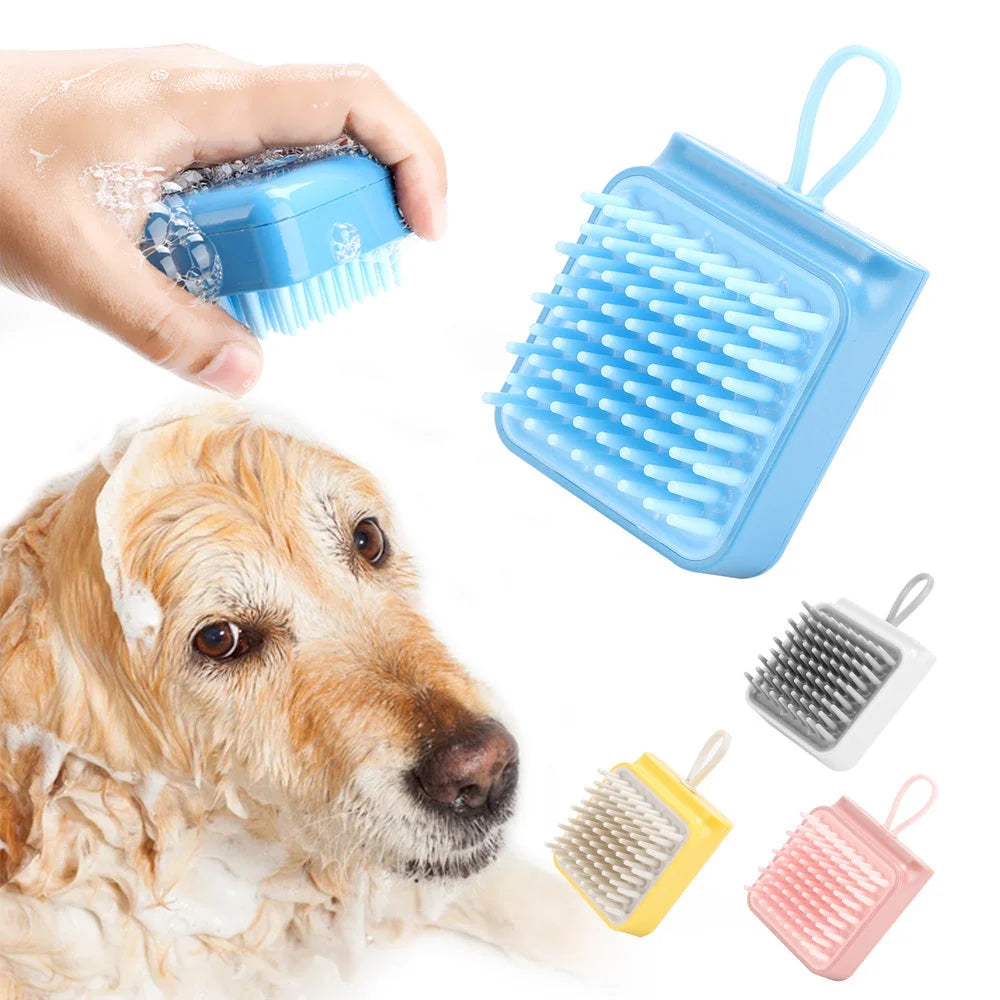 Pet Brush Soothing Massage Soft TPR Wet & Dry