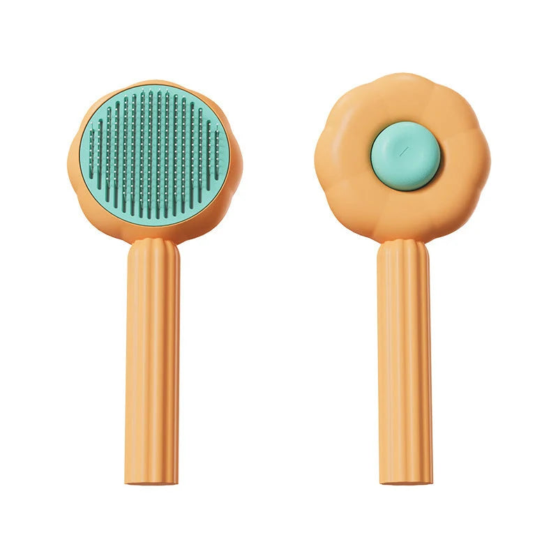 Pet Brush Sunflower Head Stainless Steel Needles & Ergonomic Handle