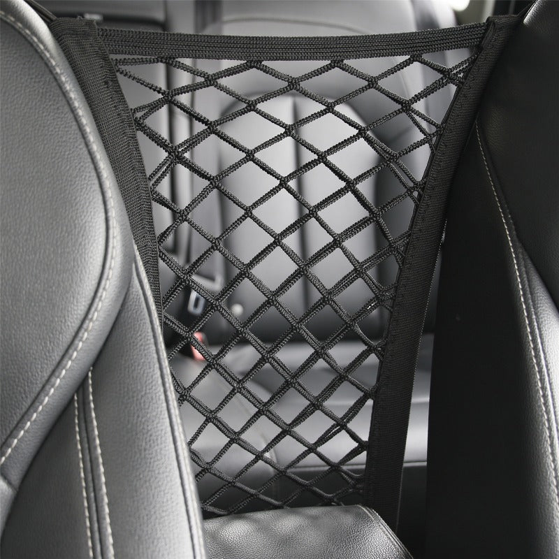 Pet Car Barrier Adjustable Double Layer Storage Pockets