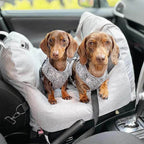 Pet Car Seat Bed Adjustable Safety Straps Reversible Cushion