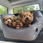 Pet Car Seat Bed Adjustable Safety Straps Reversible Cushion