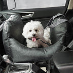 Pet Car Seat Bed Adjustable Safety Straps Reversible Cushion