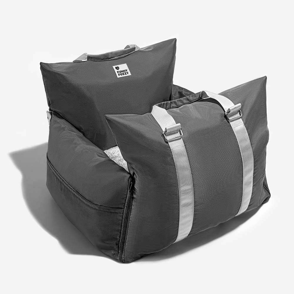 Pet Car Seat Bed Adjustable Safety Straps Reversible Cushion