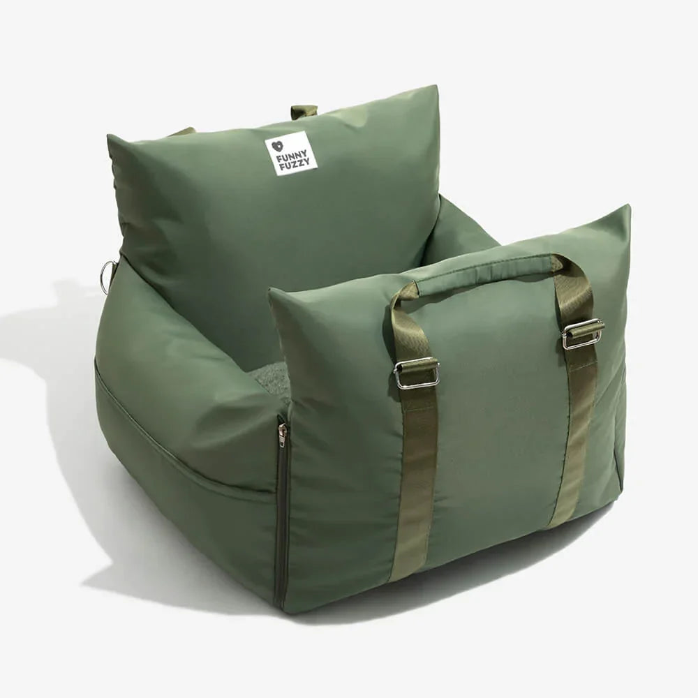 Pet Car Seat Bed Adjustable Safety Straps Reversible Cushion