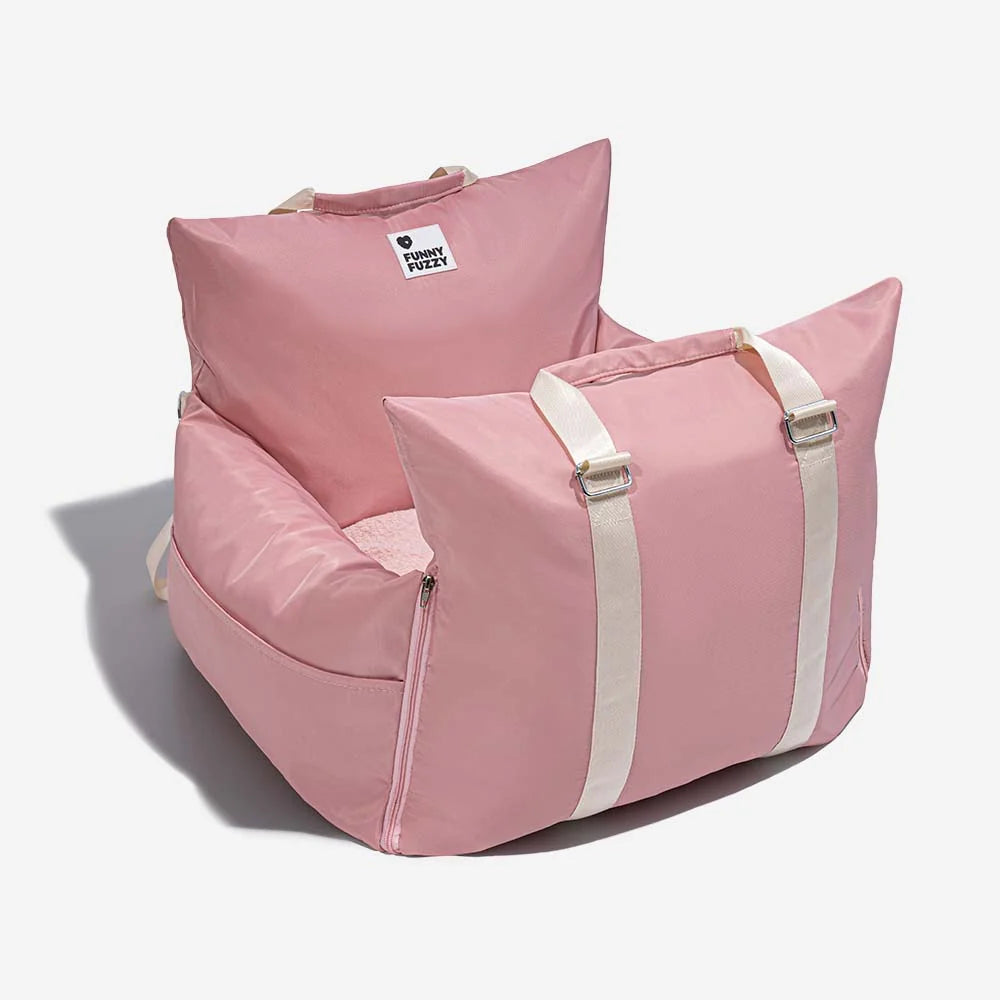 Pet Car Seat Bed Adjustable Safety Straps Reversible Cushion