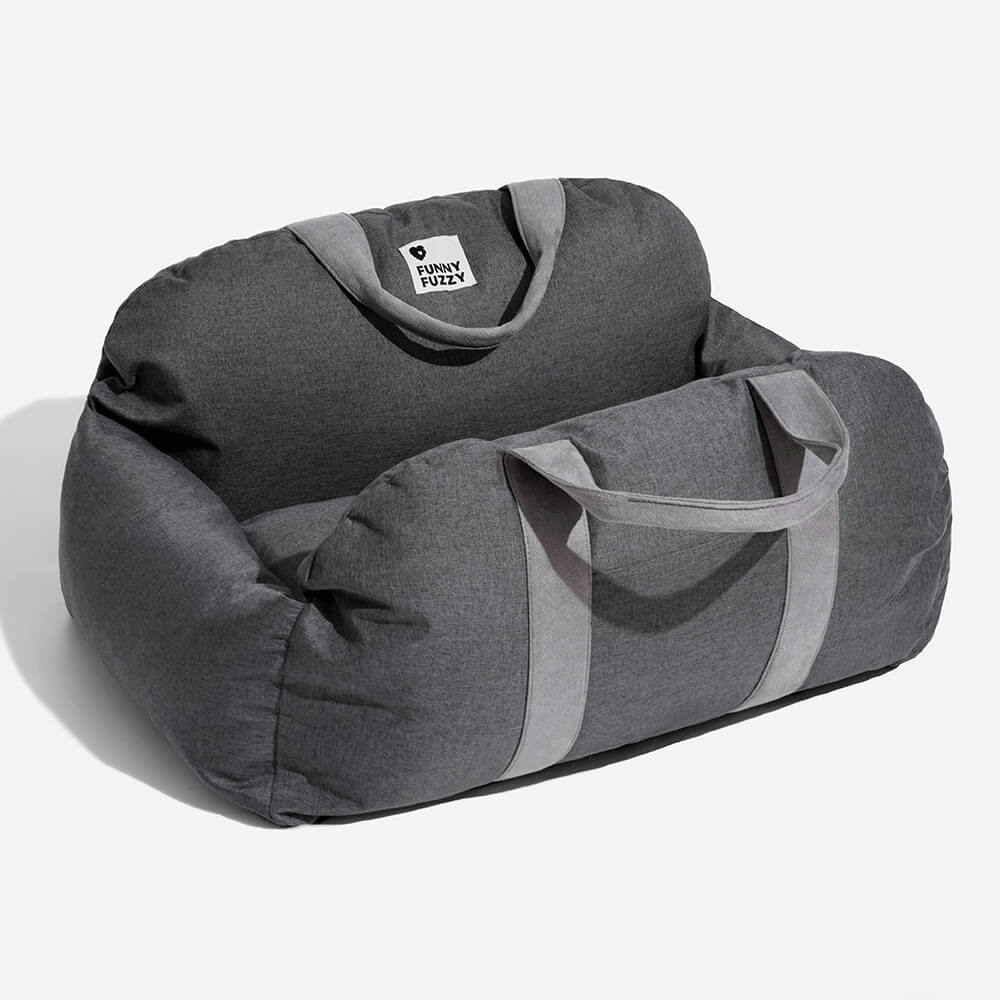 Pet Car Seat Bed Adjustable Safety Straps Reversible Cushion
