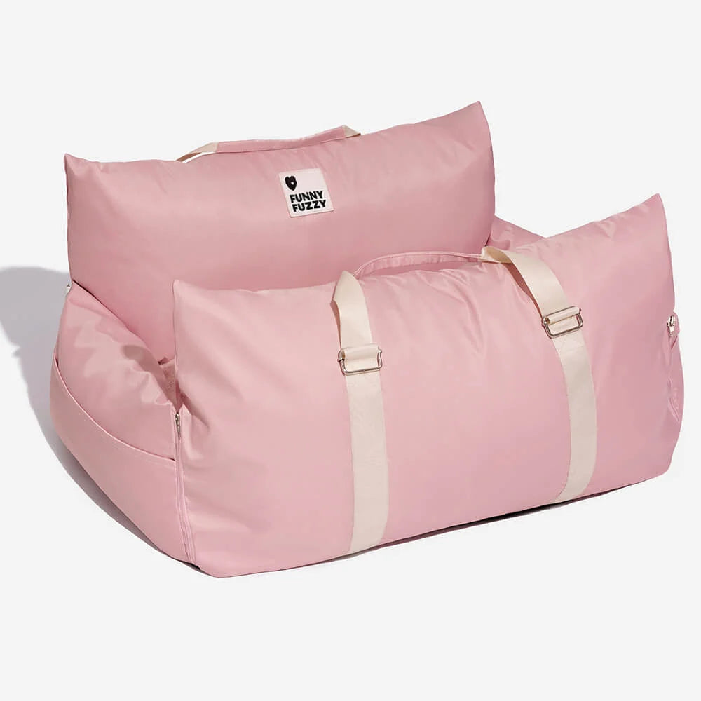 Pet Car Seat Bed Adjustable Safety Straps Reversible Cushion