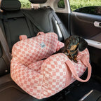Pet Car Seat Bed Adjustable Safety Straps Reversible Cushion