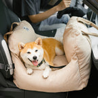 Pet Car Seat Bed Adjustable Safety Straps Reversible Cushion