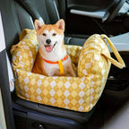 Pet Car Seat Bed Adjustable Safety Straps Reversible Cushion