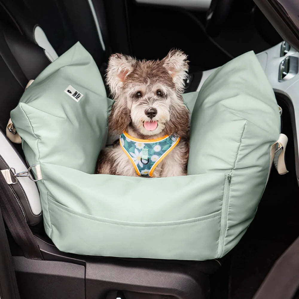 Pet Car Seat Bed Adjustable Safety Straps Reversible Cushion