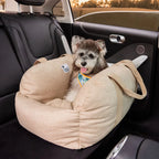 Pet Car Seat Bed Adjustable Safety Straps Reversible Cushion
