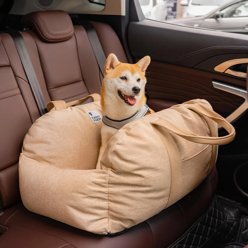 Pet Car Seat Bed Adjustable Safety Straps Reversible Cushion