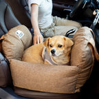 Pet Car Seat Bed Adjustable Safety Straps Reversible Cushion