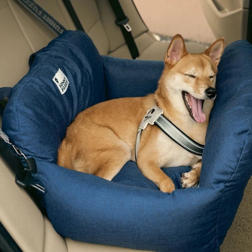 Pet Car Seat Bed Adjustable Safety Straps Reversible Cushion