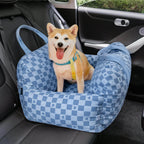 Pet Car Seat Bed Adjustable Safety Straps Reversible Cushion