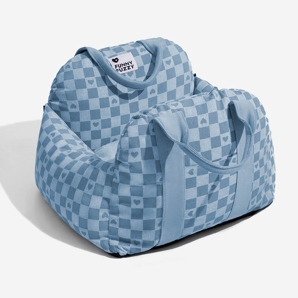 Pet Car Seat Bed Adjustable Safety Straps Reversible Cushion