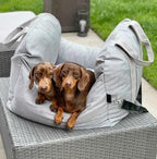 Pet Car Seat Bed Adjustable Safety Straps Reversible Cushion