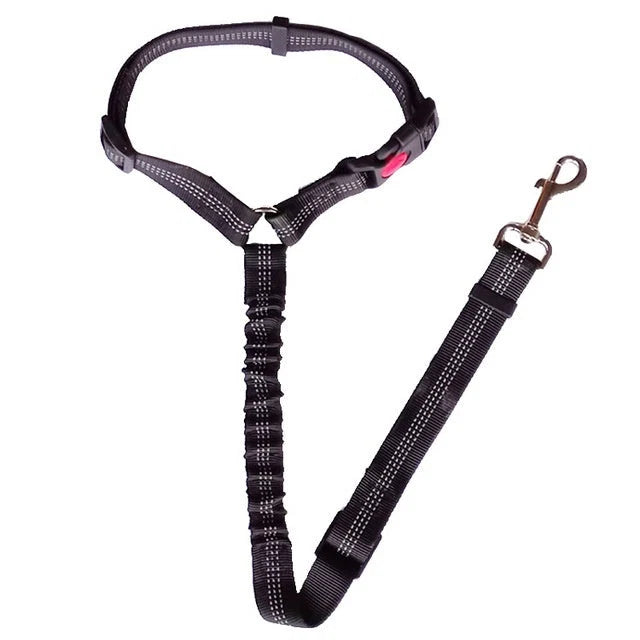 Pet Car Seat Belt Elastic Shock-Absorbing Adjustable & Reflective