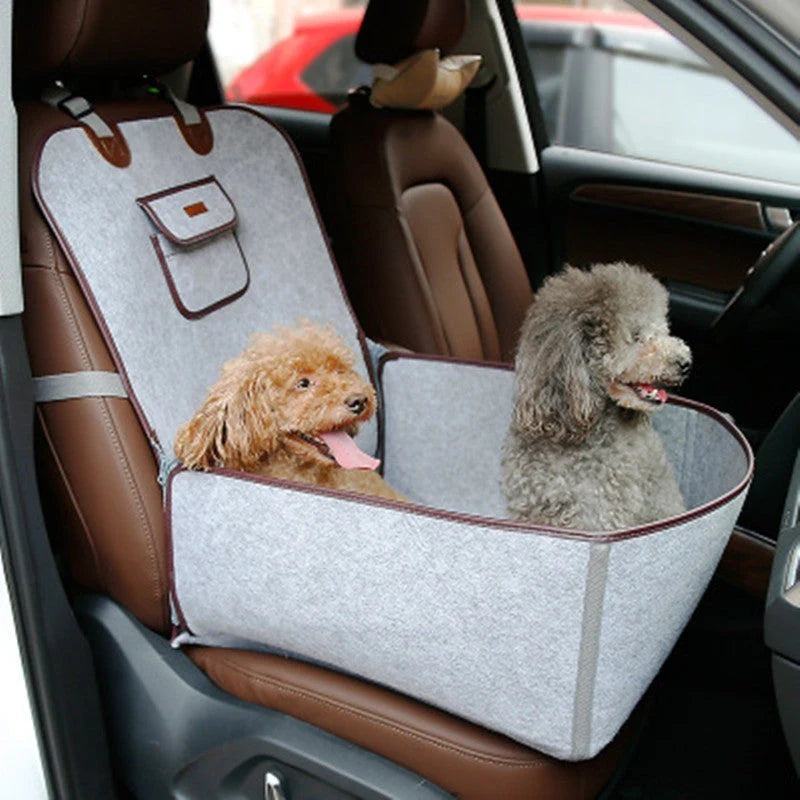 Pet Car Seat Cushion 2-in-1 Waterproof Nylon Adjustable Strap