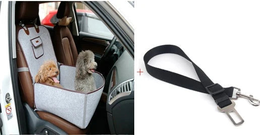 Pet Car Seat Cushion 2-in-1 Waterproof Nylon Adjustable Strap