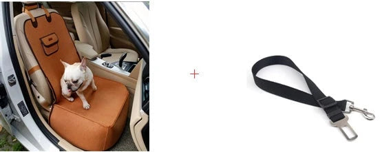 Pet Car Seat Cushion 2-in-1 Waterproof Nylon Adjustable Strap
