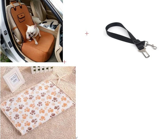 Pet Car Seat Cushion 2-in-1 Waterproof Nylon Adjustable Strap