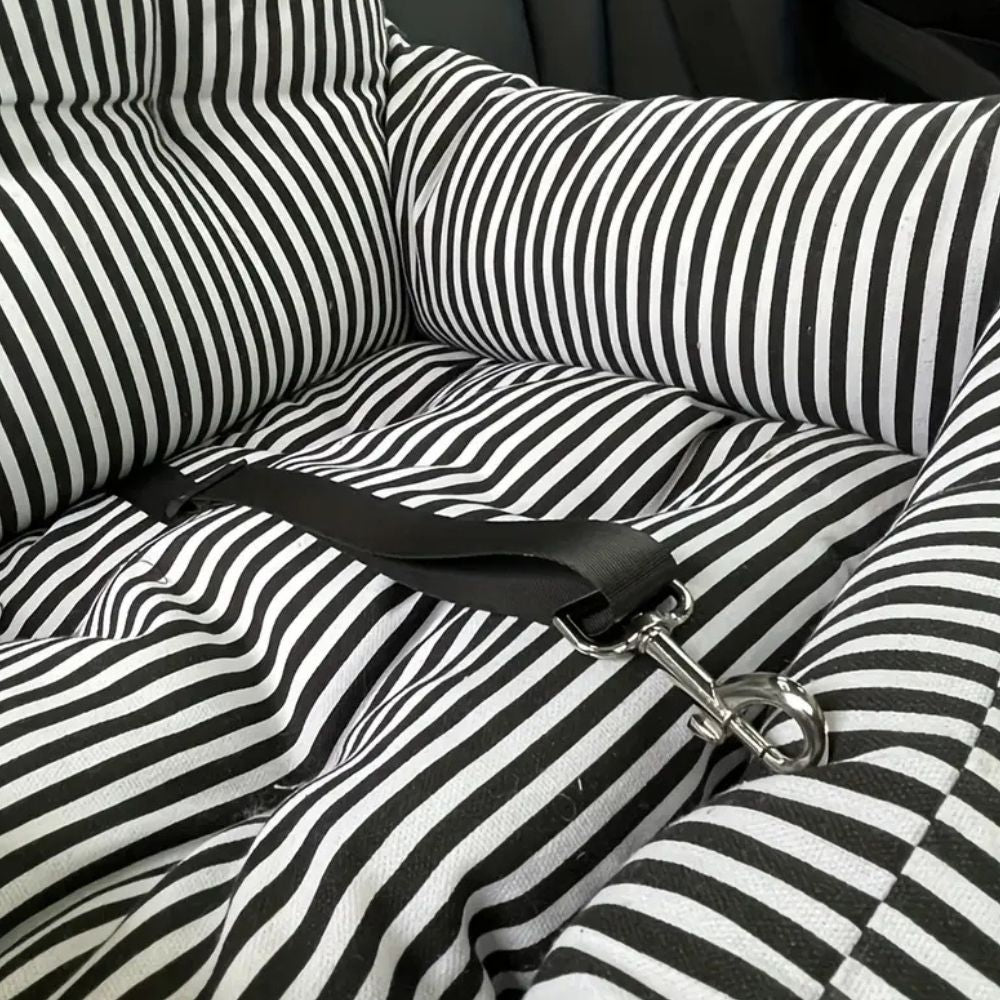 Pet Car Seat Dual-Layer Cushion & Non-Slip Base