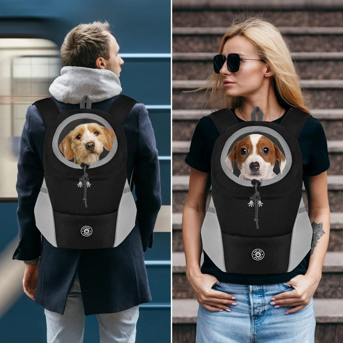 Pet Carrier Backpack Breathable Mesh Hands-Free Durable Nylon