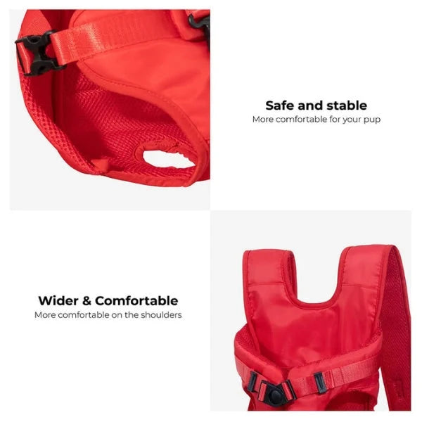 Pet Carrier Backpack Secure Multi-Closure Chest & Back Wearable
