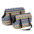 Pet Carrier Bag Retro Striped Canvas Adjustable Strap