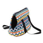 Pet Carrier Bag Retro Striped Canvas Adjustable Strap
