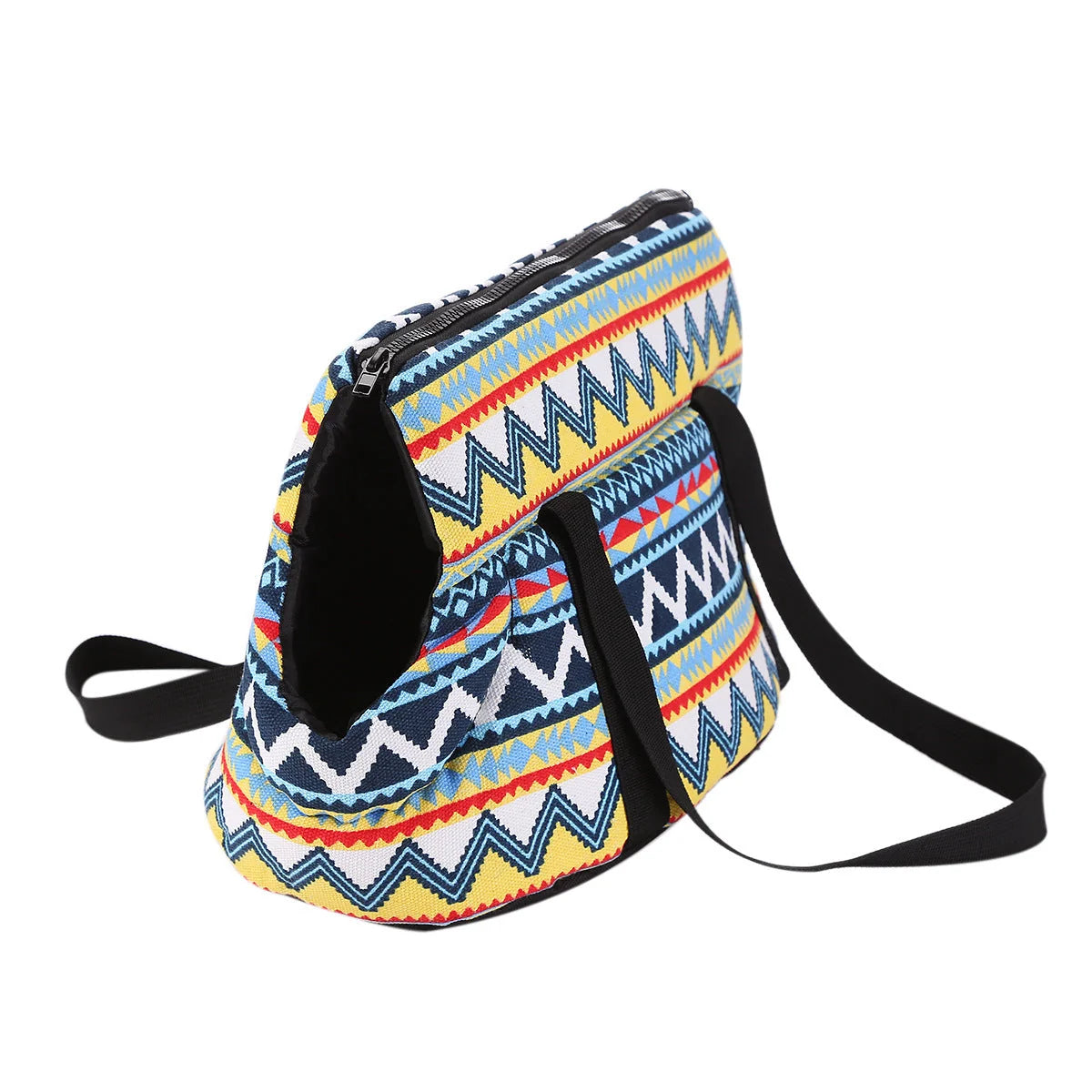 Pet Carrier Bag Retro Striped Canvas Adjustable Strap